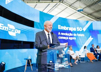 25.04.2024 - Presidente da República, Luiz Inácio Lula da Silva, durante Cerimônia de Comemoração de Aniversário da Embrapa 50+, no Pavilhão da Sede da Embrapa. Brasília - DF. Foto: Ricardo Stuckert / PR