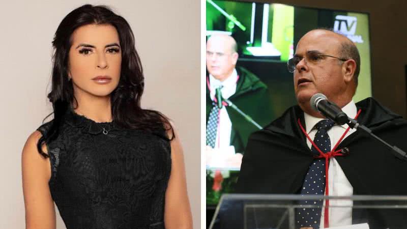 Foto: reprodução | À direita, a advogada Adriana Mangabeira Wanderley, e à esquerda, o desembargador Fernando Tourinho