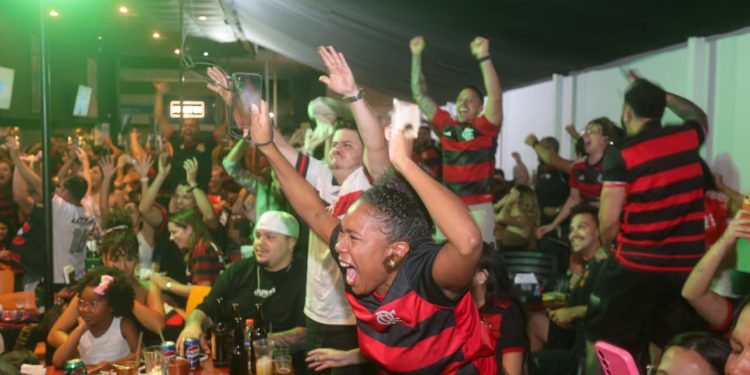 Flamenguistas comemoram título da Libertadores em Brasília