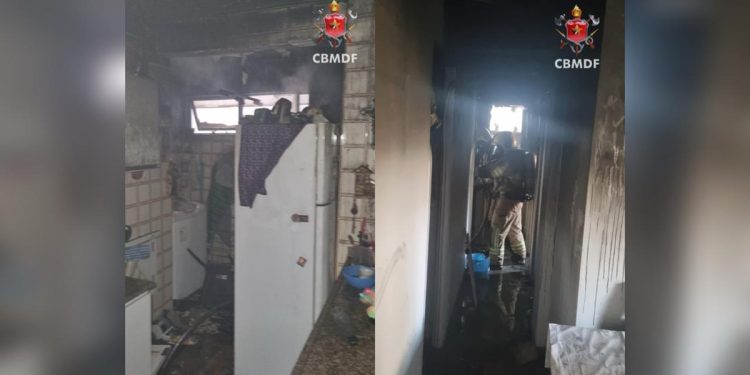 Moradores evacuam prédio e passam por atendimento após incêndio no DF