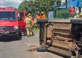 Motorista capota o carro em Águas Claras e é socorrida ao hospital