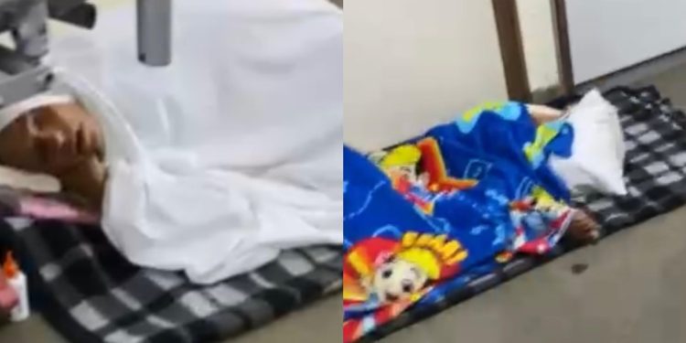 Pacientes dormem no chão por falta de leitos no Hospital de Base