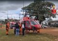 Criança é levada de helicóptero ao hospital após picada de escorpião. Veja vídeo