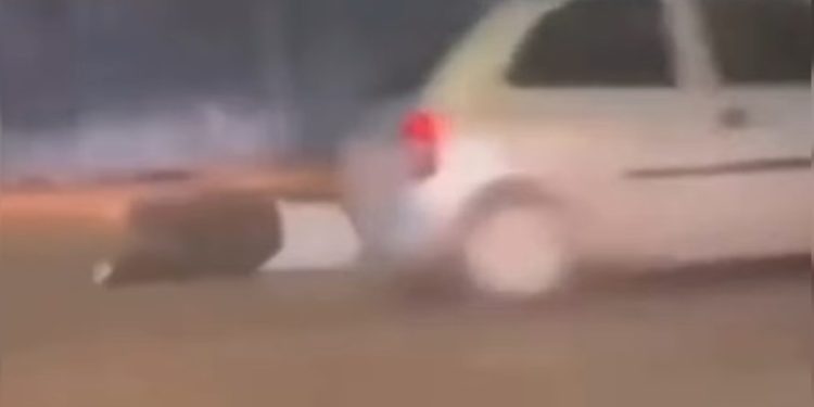 Briga de trânsito: mulher é atropelada e arrastada por carro no Entorno do DF. Veja vídeo