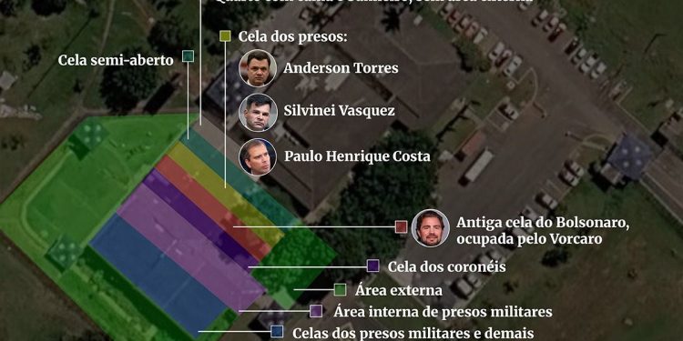 Barreira metálica evita contato de Vorcaro com ex-presidente do BRB na Papudinha