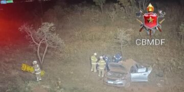 Vídeo: capotamento de carro deixa cinco feridos na BR-251