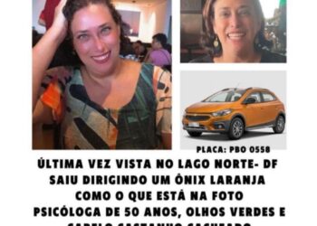 Psicóloga desaparece após visitar amiga no Lago Norte