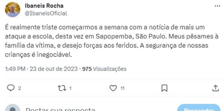 Ibaneis sobre ataque em SP: “Segurança das crianças é inegociável”