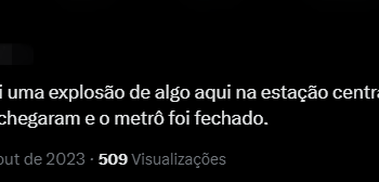 Duas pessoas precisaram de atendimento médico após explosão no metrô