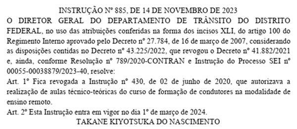 Aulas para tirar carteira de motorista no DF voltam a ser presenciais
