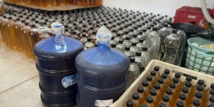 PCDF flagra cachaça guardada em banheiro, com baratas e aranhas