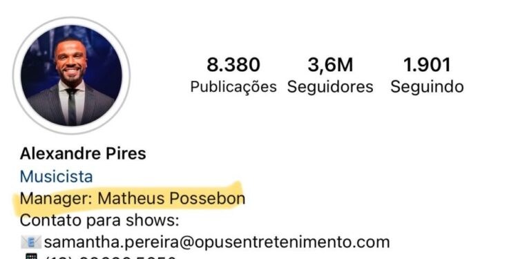 Após ser alvo da PF, Alexandre Pires tira nome de empresário do perfil