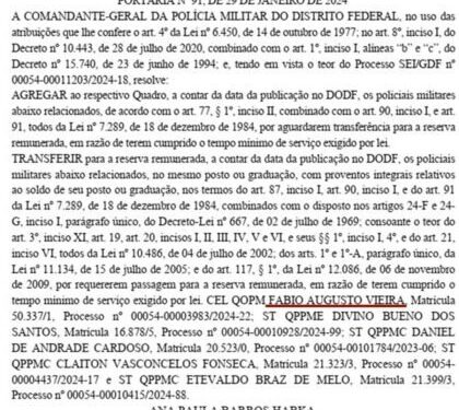 Veja salário de ex-comandantes da PM que foram para reserva remunerada