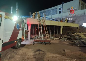 Operário fica ferido após ser atingido por bloco de concreto em obra