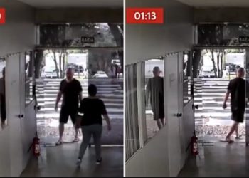 Vídeo flagra servidor batendo ponto de chinelo e short e indo embora