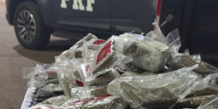 Cheiro de maconha leva PRF a apreender 28 kg de haxixe em caminhonete