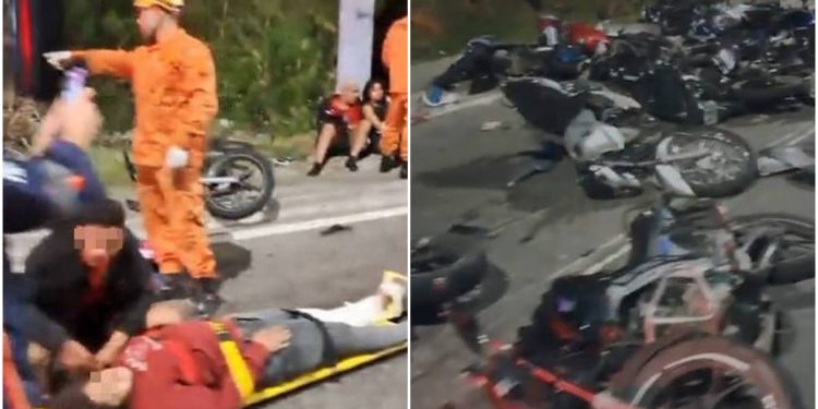 Vídeo: grave acidente deixa 8 motociclistas feridos em “rolezinho”