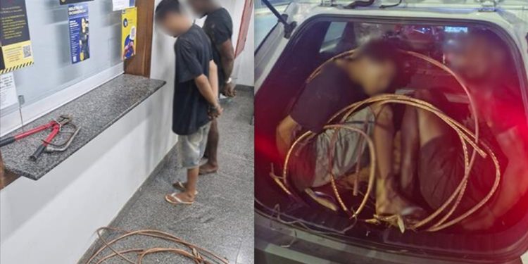Policial de folga prende dupla que furtava cabos em Águas Claras