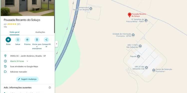 Em ironia a Bolsonaro, usuário do Google rebatiza Papuda de Recanto do Soluço