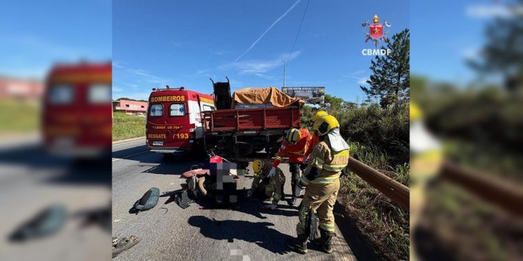 Motociclista morre após bater em caminhão na BR-070