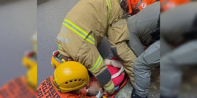 Marido foge e é preso após mulher despencar do 3º andar de prédio