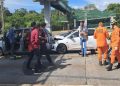 Engavetamento com 4 carros deixa feridos e interdita faixas da EPTG