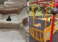 Menina de 9 anos quebra a perna em brinquedo de parque em Águas Claras. Veja vídeo