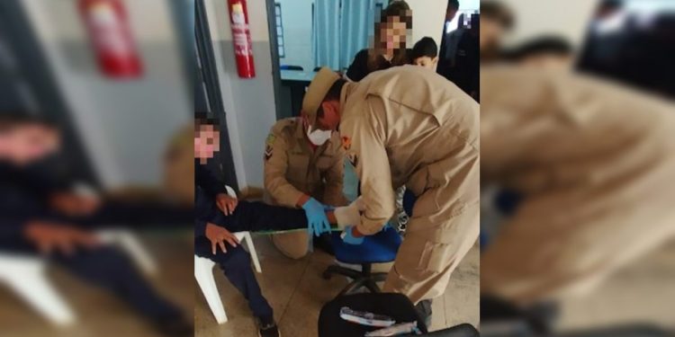 Menino de 12 anos se machuca em escola e é socorrido pelo CBMGO