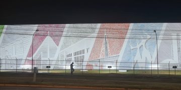 Arquivo Público do DF ganha mural artístico com monumentos de Brasília