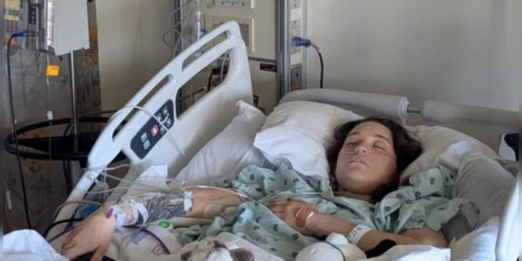 Jovem fica sem andar após ser atingida por galho durante ventania