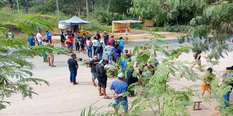 Protesto de moradores causa engarrafamento na BR-080. Veja vídeo