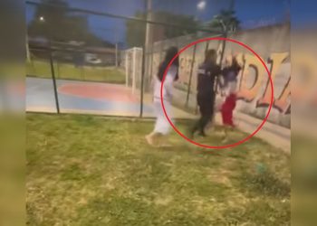 PM do DF discute e derruba adolescente com tapa no rosto. Veja vídeo