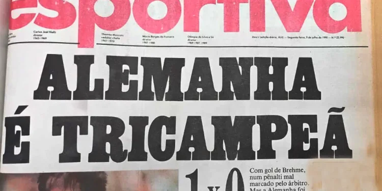 Gazeta na Copa: 1990, Brasil cai para a Argentina e Alemanha leva o tri