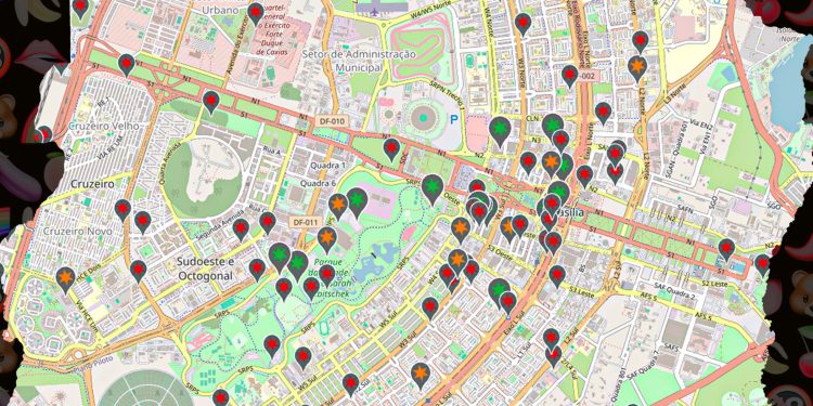 “Rua do Chupa-Chupa”, “Quenga Passiva”: mapa revela roteiro da sacanagem gay no DF
